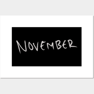 Hand Drawn November Month Posters and Art